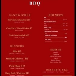 Contraband BBQ - Menu