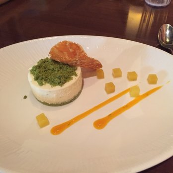 Tiffins Restaurant - The most ethereal lime cheesecake with matcha sponge. - New American Near Me - Lake Buena Vista, Florida Tiffins Restaurant - The most ethereal lime cheesecake with matcha sponge. - New American Near Me - Lake Buena Vista, Florida