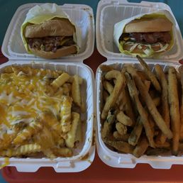 Amazing Zucchini always a must order. Chili cheese fries w/ extra cheese, Hello Beautiful. 2 double bacon cheeseburgers Amazing Zucchini always a must order. Chili cheese fries w/ extra cheese, Hello Beautiful. 2 double bacon cheeseburgers