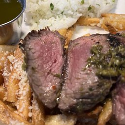 Steak frites... perfect medium rare! Steak frites... perfect medium rare!