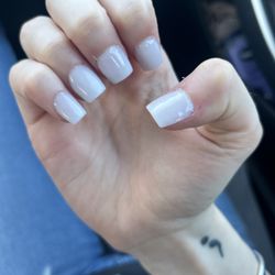 V Nails and Spa - I Was charged 60$ for this really short set with plain white acrylic. theres acrylic on my cuticles . don't recommend.