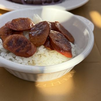 Shaka Shack - Portuguese sausage and rice -side dish - Hawaiian Near Me - Alameda, California Shaka Shack - Portuguese sausage and rice -side dish - Hawaiian Near Me - Alameda, California