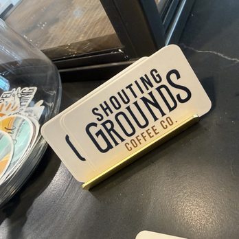 Shouting Grounds Coffee - Calling cards with stickers for sale - Coffee & Tea Near Me - New Caney, Texas