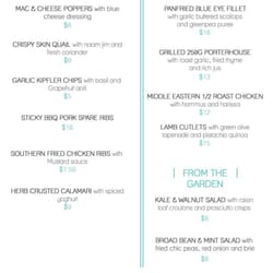 The Crooked Fork - Lunch menu