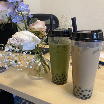 Boba the Great - MATCHA LATTE and HOJICHA MILK TEA with boba - Coffee & Tea Near Me - Los Angeles, California