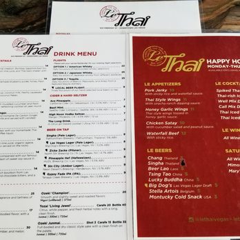 Le Thai - Menus as of 17 October 2024 - Thai Near Me - Las Vegas, Nevada