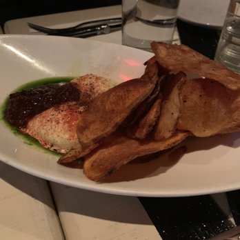 Traif - Burrata with homemade potato chips - New American Near Me - Brooklyn, New York Traif - Burrata with homemade potato chips - New American Near Me - Brooklyn, New York