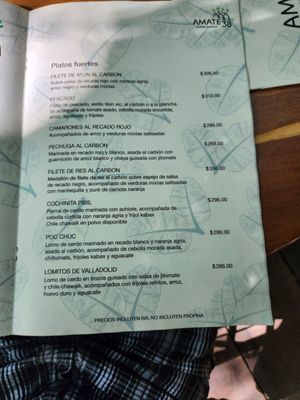 Menu photo 8 Amate 38 Playa del Carmen, ROO Menu photo 8 Amate 38 Playa del Carmen, ROO