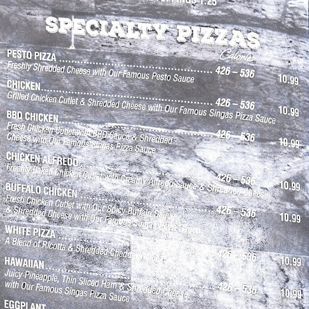 Singas Famous Pizza - Menu - Pizza Near Me - Forest Hills, New York Singas Famous Pizza - Menu - Pizza Near Me - Forest Hills, New York