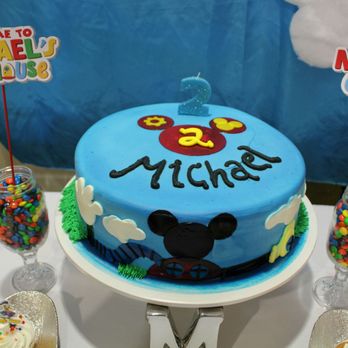 Sweeties Bakery - Mickey Mouse Clubhouse cake with half peach and strawberry filling. - Bakeries Near Me - Gardena, California Sweeties Bakery - Mickey Mouse Clubhouse cake with half peach and strawberry filling. - Bakeries Near Me - Gardena, California