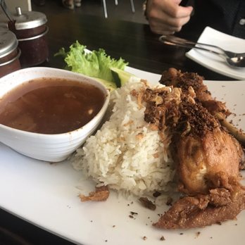 Banana Leaf - Nasi ayam bumbu. Hubby said it is the best fried chicken he ever had - Indonesian Near Me - Temple City, California