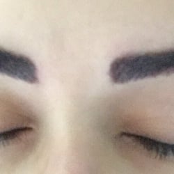 2 days after getting my brows tattooed. They still haven't peeled but I Love them already!