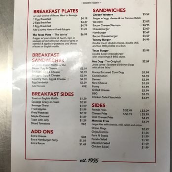 Texas Inn - Downtown - Menu - Burgers Near Me - Lynchburg, Virginia