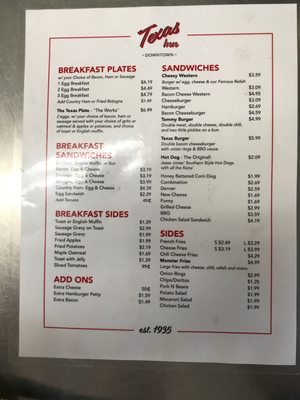Menu photo 7 Texas Inn - Downtown Lynchburg, VA