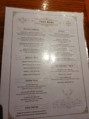 Menu photo 2 The Brazen Tavern New York, NY Menu photo 2 The Brazen Tavern New York, NY
