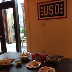 USO Warrior & Family Center - Ready to pig out!