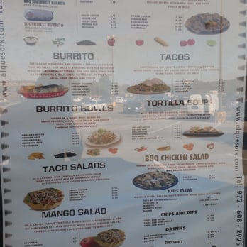 El Queso-Fresh Mexican Grill - Menu as of 11/2012 - Tex-Mex Near Me - Plano, Texas El Queso-Fresh Mexican Grill - Menu as of 11/2012 - Tex-Mex Near Me - Plano, Texas