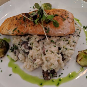 Sonoma Cellar - Salmon and mushroom risotto. Tasty, but it's hard to compete with the short ribs from our last visit. - Wine Tasting Room Near Me - Alexandria, Virginia Sonoma Cellar - Salmon and mushroom risotto. Tasty, but it's hard to compete with the short ribs from our last visit. - Wine Tasting Room Near Me - Alexandria, Virginia