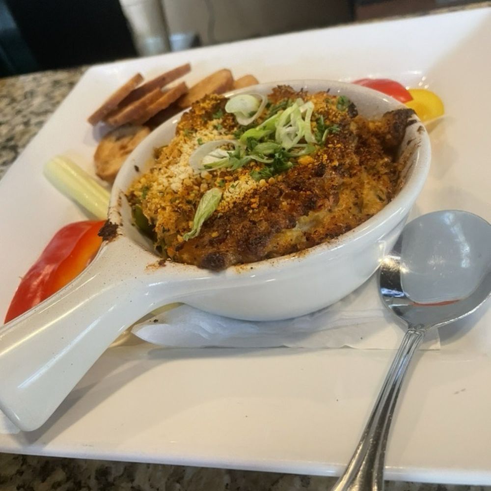 Vine Bistro - Crab Remick dip and crostini with vegetable crudite, as served. - Wine Bars Near Me - Ormond Beach, Florida Vine Bistro - Crab Remick dip and crostini with vegetable crudite, as served. - Wine Bars Near Me - Ormond Beach, Florida