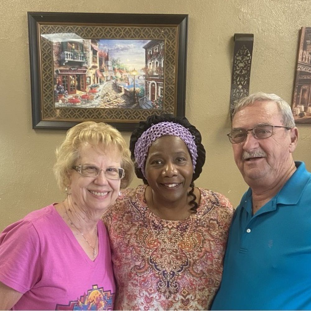 Miss Faye, my husband and me. Miss Faye, my husband and me.