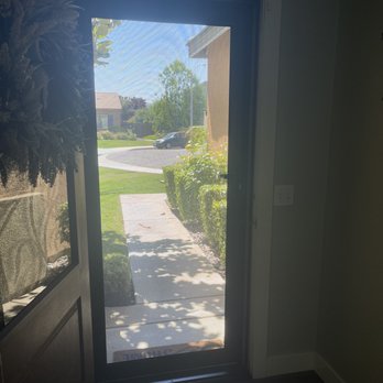 Security Screen Doors - Inside of front door looking out - Security Systems Near Me - Riverside, California Security Screen Doors - Inside of front door looking out - Security Systems Near Me - Riverside, California
