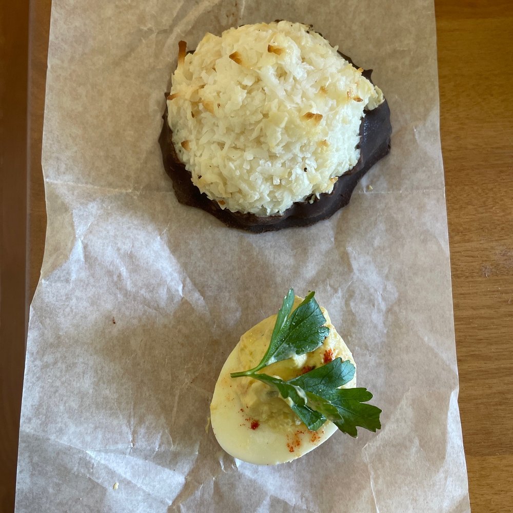 The Corner Store - Macaroon and deviled egg for size context - Sandwiches Near Me - Bowling Green, Virginia The Corner Store - Macaroon and deviled egg for size context - Sandwiches Near Me - Bowling Green, Virginia