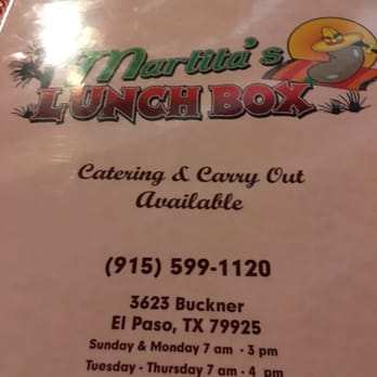 Martita’s Lunch Box - Menu - Mexican Near Me - El Paso, Texas Martita’s Lunch Box - Menu - Mexican Near Me - El Paso, Texas