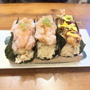 Taniku Izakaya - Hamachi hand roll & shrimp tempura hand roll - Izakaya Near Me - San Francisco, California