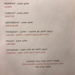 Leesburg Medical Clinic - Hours of Operation