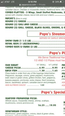 Menu photo 7 Papa Rocco's Gulf Shores, AL Menu photo 7 Papa Rocco's Gulf Shores, AL