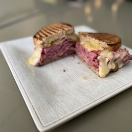 a close up of a sandwich