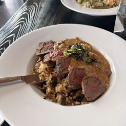Tornedos De Da Foret with House Made Risotto of Mushrooms
