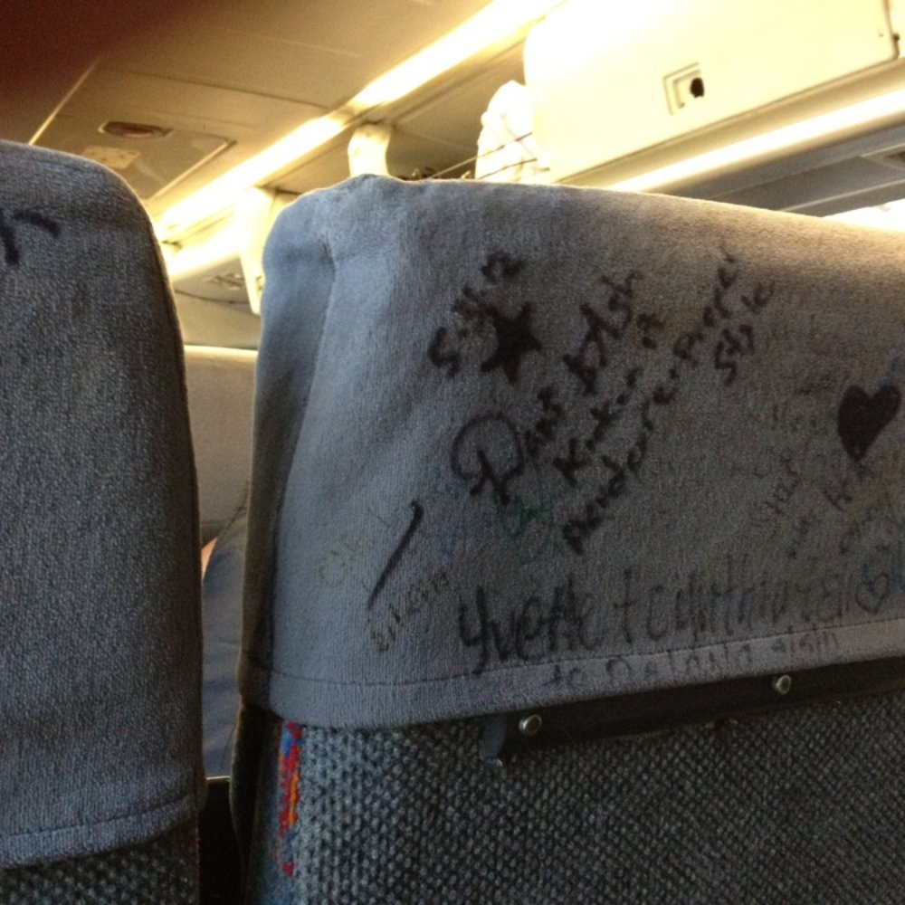 Phoenix Bus Station - Back of seat forward and to the right of me. - Buses Near Me - Phoenix, Arizona