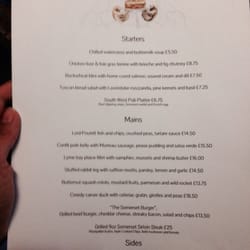 Lord Poulett Arms - Menu, July 2014