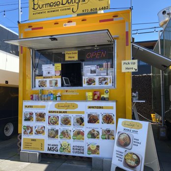 Burmese Delight - a yellow food truck with menus - Food Trucks Near Me - Portland, Oregon Burmese Delight - a yellow food truck with menus - Food Trucks Near Me - Portland, Oregon