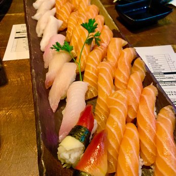 Kinkaku Izakaya - salmon + snapper + white tuna + shrimp nigiri - Japanese Near Me - Kitchener, Ontario Kinkaku Izakaya - salmon + snapper + white tuna + shrimp nigiri - Japanese Near Me - Kitchener, Ontario
