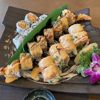 Harmony Steakhouse - Spicy crab, monster, pepper tuna (Left to right) - Teppanyaki Near Me - Whitestown, Indiana Harmony Steakhouse - Spicy crab, monster, pepper tuna (Left to right) - Teppanyaki Near Me - Whitestown, Indiana
