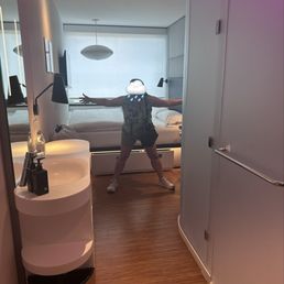 Access to one side of bed only. Shower and toilet not private at all. No space to unpack luggage. Access to one side of bed only. Shower and toilet not private at all. No space to unpack luggage.