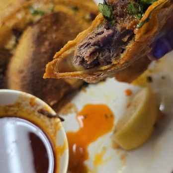 Carrillo's Mexican Food - Quesabirria taco with burnt tortilla - Mexican Near Me - Clovis, California