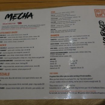 Mecha Noodle Bar - menu - Noodles Near Me - New Haven, Connecticut Mecha Noodle Bar - menu - Noodles Near Me - New Haven, Connecticut