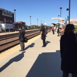 Metra - Inbound morning travelers awaiting the next train.