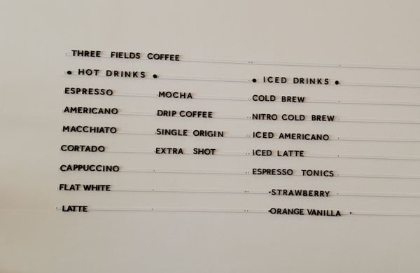 Menu photo 3 Three Fields Coffee Alhambra, CA Menu photo 3 Three Fields Coffee Alhambra, CA