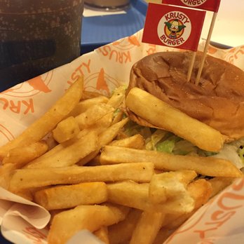 Krusty Burger - Krusty Burger with fries and a Buzz Cola - Burgers Near Me - Universal City, California Krusty Burger - Krusty Burger with fries and a Buzz Cola - Burgers Near Me - Universal City, California