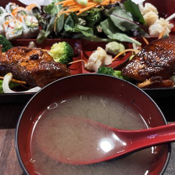 Arigato - Salmon Dinner box with miso soup - Sushi Bars Near Me - Edgewater, New Jersey