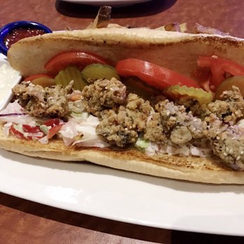 Cafe Blue - Fried gulf oyster poboy - Seafood Near Me - Austin, Texas Cafe Blue - Fried gulf oyster poboy - Seafood Near Me - Austin, Texas