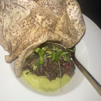 Olivetta - Tuna tartare with fresh root vegetable chips - Modern European Near Me - West Hollywood, California Olivetta - Tuna tartare with fresh root vegetable chips - Modern European Near Me - West Hollywood, California