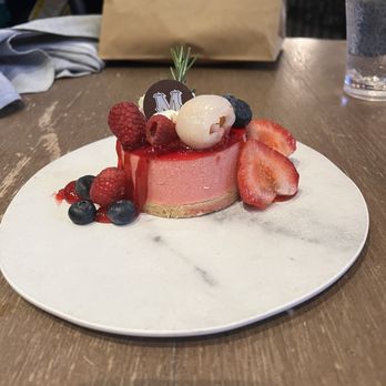 Sisters Thai - Lychee raspberry cheesecake - Thai Near Me - Alexandria, Virginia Sisters Thai - Lychee raspberry cheesecake - Thai Near Me - Alexandria, Virginia