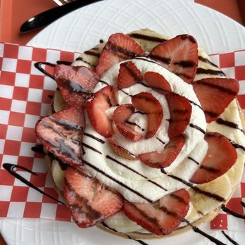 Waffle N Sip - Strawberry banana Nutella waffle, egg sandwich - Waffles Near Me - Queens, New York Waffle N Sip - Strawberry banana Nutella waffle, egg sandwich - Waffles Near Me - Queens, New York