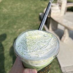 Premium Matcha Cafe Maiko - Matcha Latte with cream