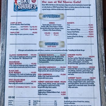 Ski Shores Cafe - Menu - Burgers Near Me - Austin, Texas